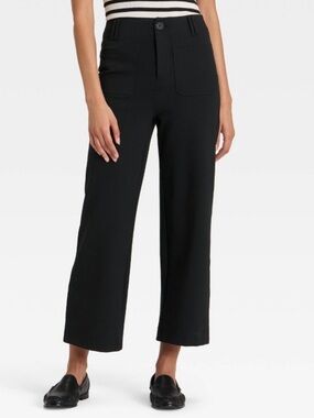 Women’s Black High Rise Cropped Pants- A New Day size 2